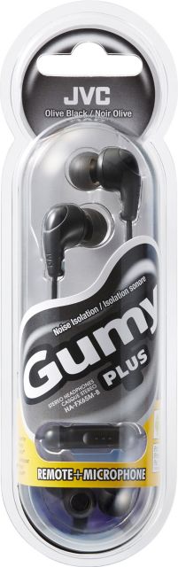 JVC Gumy Plus Inner Ear Headset with Mic - BLACK - ONLINE ONLY