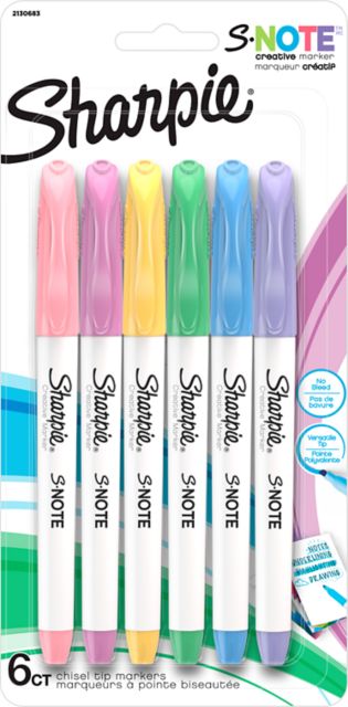 SHARPIE S-NOTE ASSORTED 6/PK